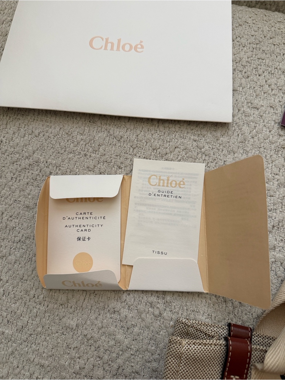 Chloé Beige Canvas and Brown Leather Logo Tote - Picture 4 of 10